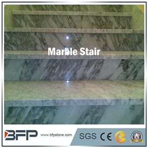 Beige Marble Step, Marble Riser, Marble Tread in Staircase