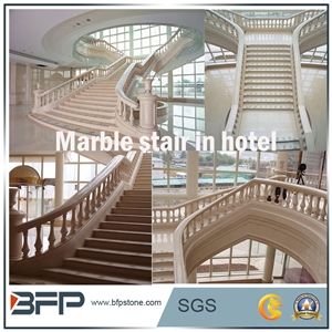 Beige Marble Step & Tread & Riser for Hotel Hall and Lobby