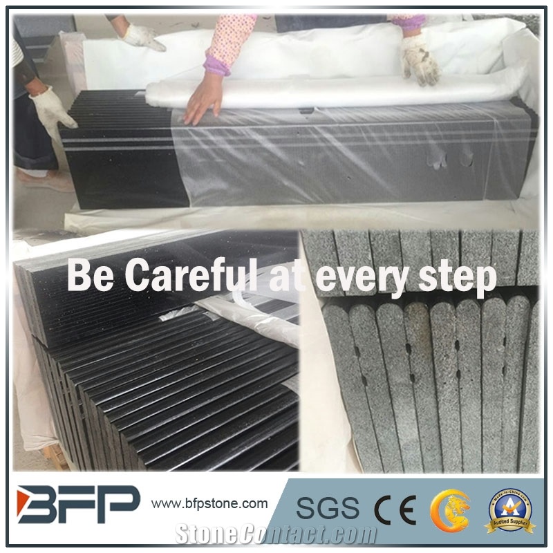 Black Granite Step & Riser & Tread for Staircase