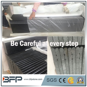 Black Granite Step & Riser & Tread for Staircase