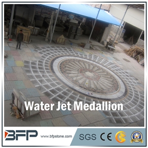 Brown Marble Medallion, White Marble Medallion, Marble Mosaic Medallion, Marble Water Jet Medallion, Marble Water Jet Pattern, Round Medallion, Floor Medallion, for Floor Covering