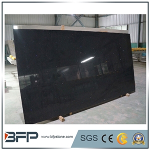 China Quartz,Pure Black Quartz Slab,Absolutely Black Slabs