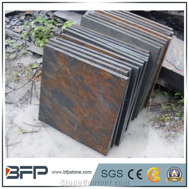 China Slate Stone,Half Rusty Slate Tile,Slate Stone Floor Tile,Slate Tiles