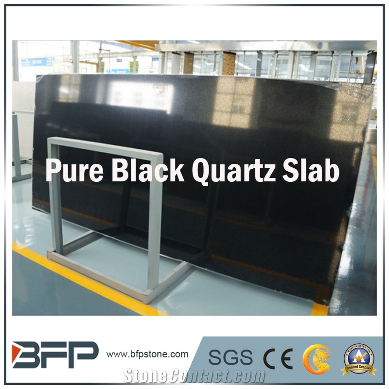 Crystal Black Quartz,Absolutely Black Quartz,Quartz Slabs,Big Slab