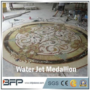 Floor Decoration Design, Marble Medallion, Marble Water Jet Medallion or Water Jet Pattern, Floor Medallion, Round Medallion, Rosettes Medallion for High-End Hotel