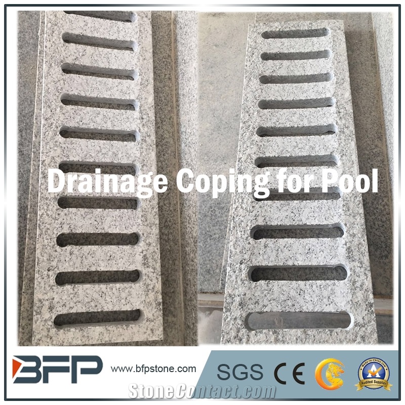 G602 Grey Granite, G602 Cloudy Grey Granite, Flamed Surface for the Swimmming Pool Coping
