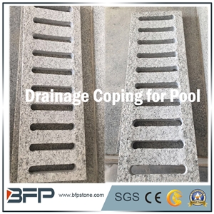 G602 Grey Granite, G602 Cloudy Grey Granite, Flamed Surface for the Swimmming Pool Coping