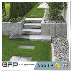 G603 Kerb Stone, G603 Kerb Stone, Best Sell in European Market Light Grey Granite Flamed and Natural Palisade With/Without Hole