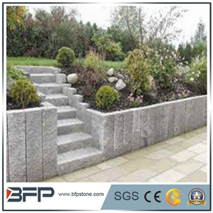 G603 Kerb Stone, G603 Kerb Stone, Best Sell in European Market Light Grey Granite Flamed and Natural Palisade With/Without Hole