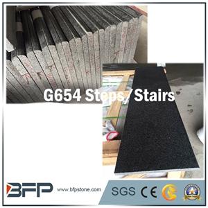 G654 Dark Grey Granite Step & G383 Grey Granite Riser & G687 Pink Granite Tread for Staircase
