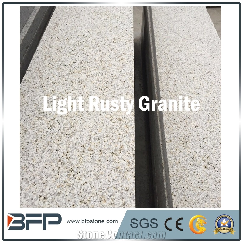 G654 Dark Grey Granite Step & G383 Grey Granite Riser & G687 Pink Granite Tread for Staircase