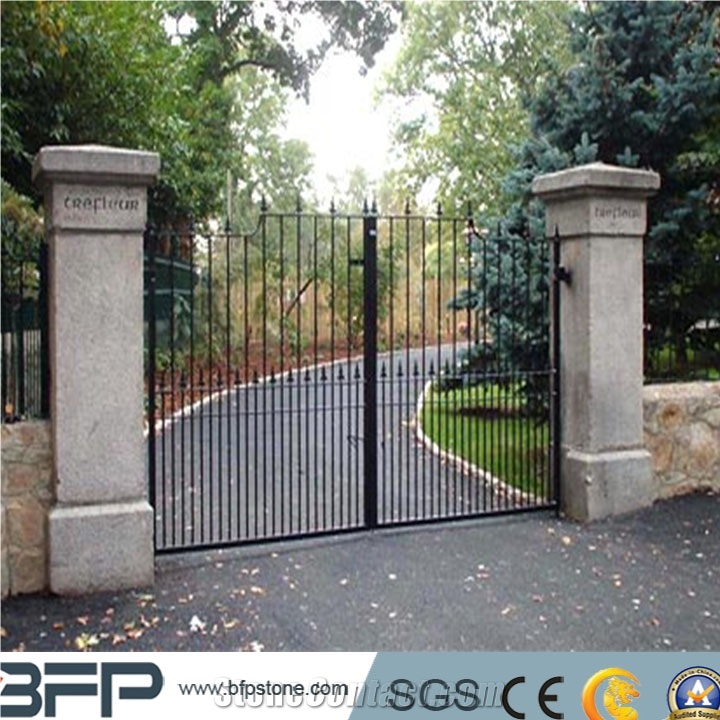 Granite Gate Pillar, Grey Granite Column, G603 Gate Post