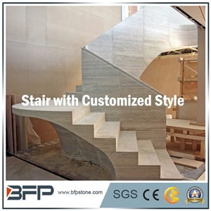 Gray Marble Step & Riser & Tread in Staircase for Home Decoration