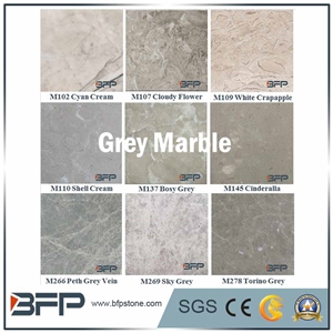 Gray Marble Step & Riser & Tread in Staircase for Home Decoration