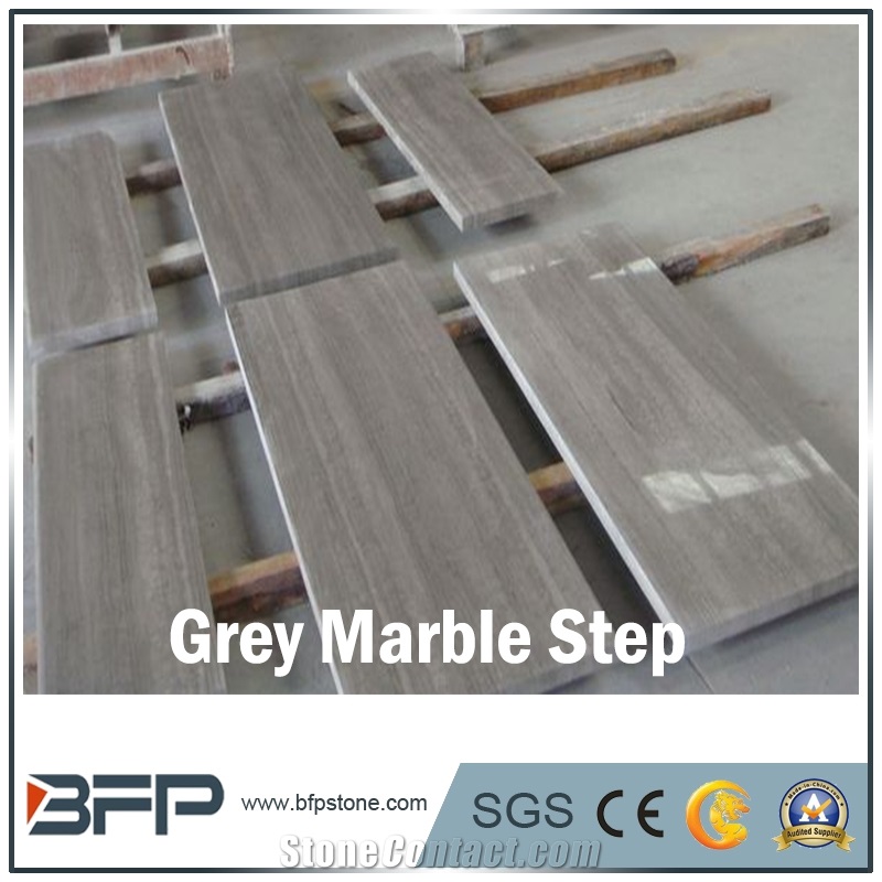 Gray Marble Step & Riser & Tread in Staircase for Home Decoration