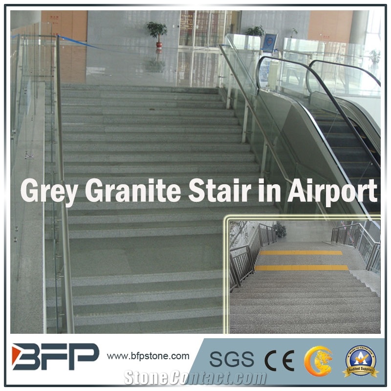 Grey Grantie Step & White Granite Riser for Staircase