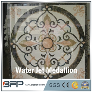 Marble Medallion, Marble Water Jet Medallion or Water Jet Pattern, Floor Medallion, Round Medallion, Rosettes Medallion for Wall Cladding in Hotel Hall