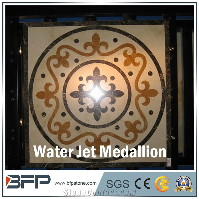Marble Medallion, Marble Water Jet Medallion or Water Jet Pattern, Floor Medallion, Round Medallion, Rosettes Medallion in Lobby and Hall
