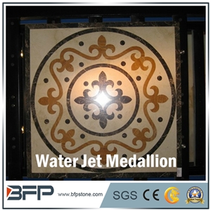 Marble Medallion, Marble Water Jet Medallion or Water Jet Pattern, Floor Medallion, Round Medallion, Rosettes Medallion in Lobby and Hall