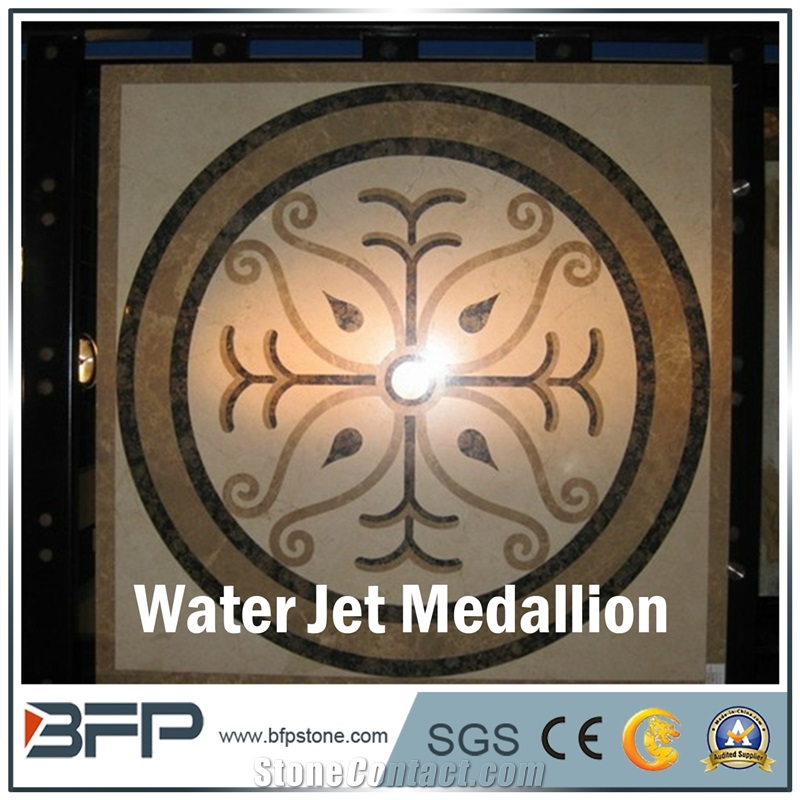 Marble Medallion, Marble Water Jet Medallion or Water Jet Pattern, Floor Medallion, Round Medallion, Rosettes Medallion in Lobby and Hall