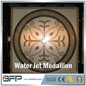 Marble Medallion, Marble Water Jet Medallion or Water Jet Pattern, Floor Medallion, Round Medallion, Rosettes Medallion in Lobby and Hall