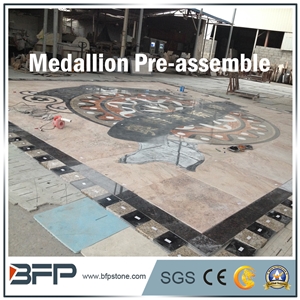 Marble Water Jet Medallion, Marble Water Jet Pattern, Square Medallion for Background Wall