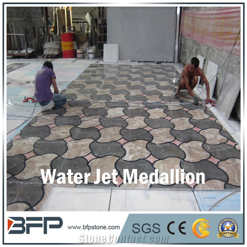 Mosaic Medallion, Marble Water Jet Medallion, Marble Water Jet Pattern, Round Medallion, Floor Medallion, Wall Medallion, for Floor Tile and Wall Tile