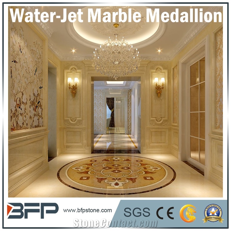 Multicolor Marble Water Jet Medallion or Round Pattern for Hotel Hall and Lobby