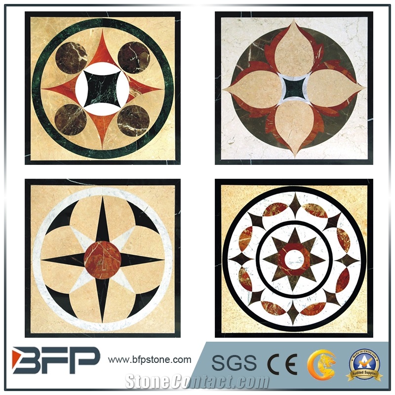 Multicolor Marble Water Jet Medallion or Round Pattern for Hotel Hall and Lobby