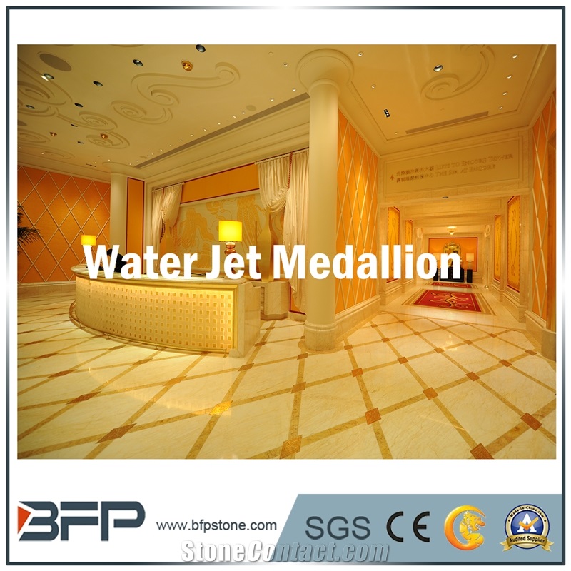 Multicolor Marble Water Jet Medallion or Water Jet Pattern for Hall and Living Room