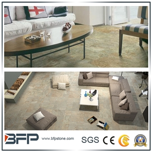 Natural Flat Surface,Yellow Slate Stone,Slate Wall Covering,Slate Flooring Covering