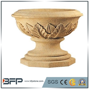 Planter Pots,Flower Pot, Granite Carved Flower Pot, Flower Stand, Exterior Flower Vase for Garden