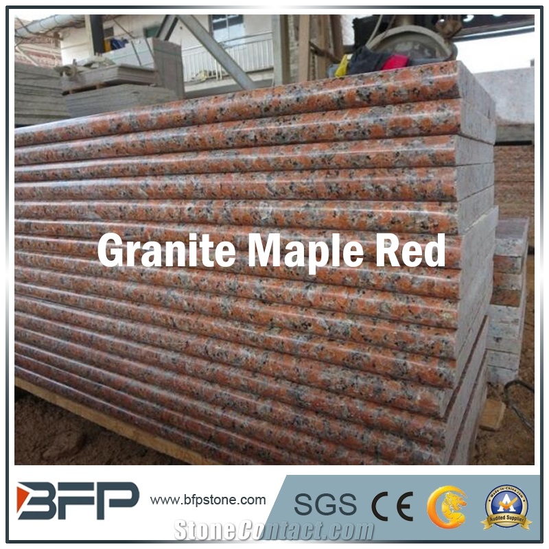 Red Granite Stair Step and Riser in Staircases