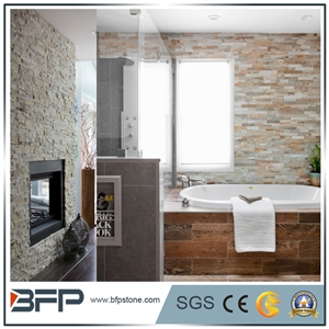Rusty Culture Stone, Slate Ledge Stone, Slate Stacked Stone, Split Face Cultured Stone for Feature Wall