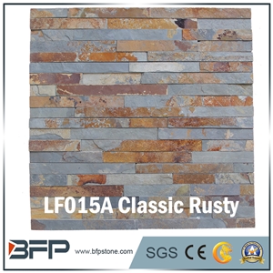 Rusty Culture Stone, Slate Ledge Stone, Slate Stacked Stone, Split Face Cultured Stone for Feature Wall