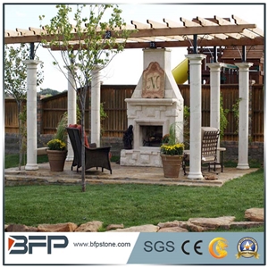 White Marble Gazebo, Curved Pavillions, White Marble Porches, Garden Gazebo