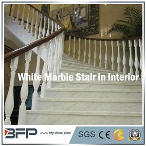 White Marble Step & Riser & Tread in Looby White Marble Step & Riser & Tread in Looby