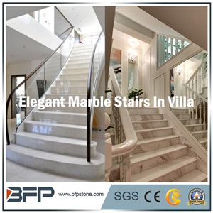 White Marble Step & Riser & Tread in Looby