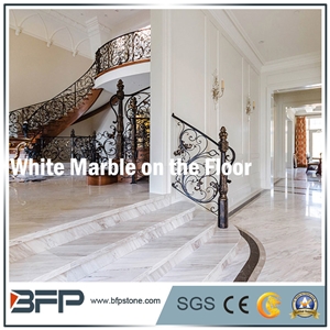 White Marble Step & Riser & Tread in Looby