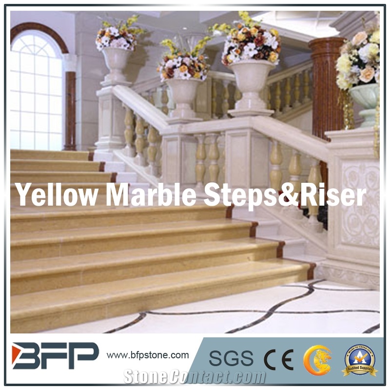 Yellow Marble Step & Riser & Tread for Interior Design