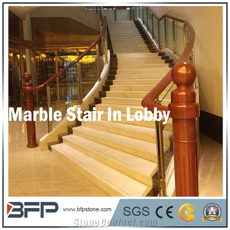 Yellow Marble Step & Riser & Tread for Interior Design