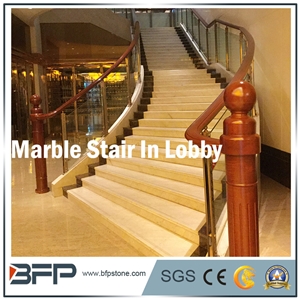 Yellow Marble Step & Riser & Tread for Interior Design