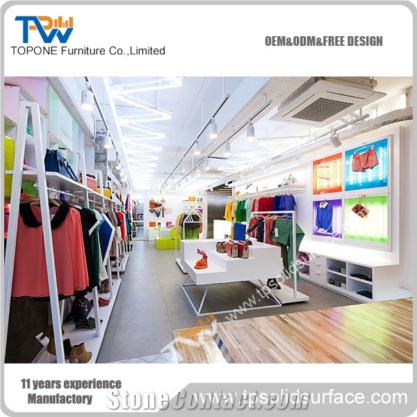 2016 New Design Manufacturer Shoes Shop Exhibition Counter, White Solid Surface Shop Display Counter for Shop Furniture