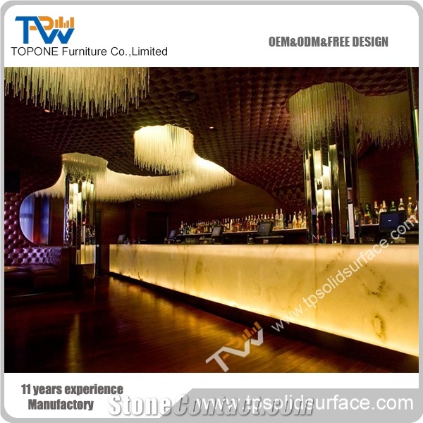 Acrylic Lighted Wine Bar Counter Top