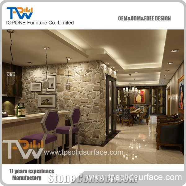 Acrylic Solid Surface Wine Round Bar Counter Furniture for Night Club Table