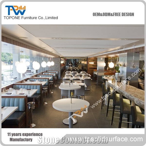 Artificial Marble Stone Tabletops for Restaurant, Solid Surface Table Tops for Coffee Shop