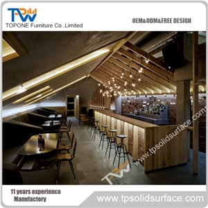 Artificial Stone Popular Pre-Built Led Cocktail Bar Counter