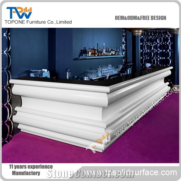 Big Arc Ball Nose Edge Black Acrylic Solid Surface Bar Counter Top