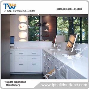 Chinese Factory Supply Solid Surface White Color L Shape Bar Counter for Restaurant, Led Light Restaurant Bar Counter for Restuarnat Furniture