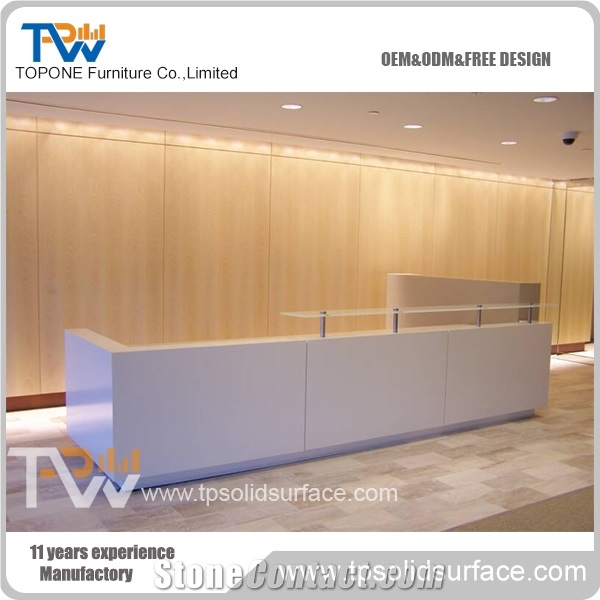 Curved Acrylic Lighted Reception Desk Designs for Hotels and Lobby Reception Desks
